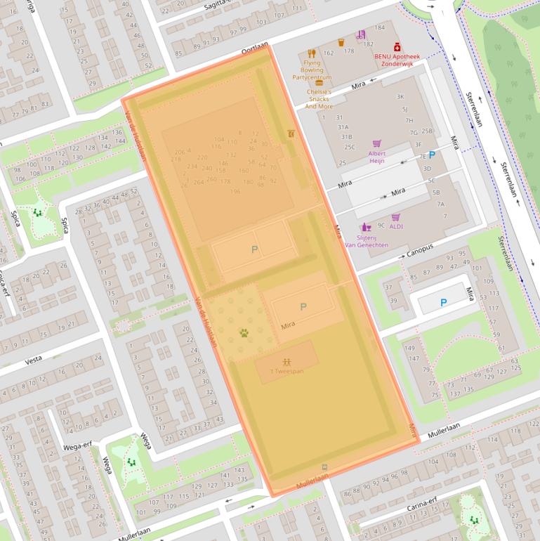Kaart van postcodegebied 5505AT.