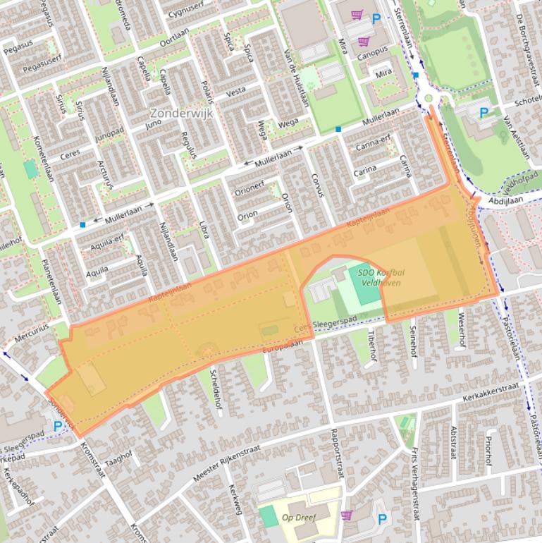 Kaart van postcodegebied 5505AZ.