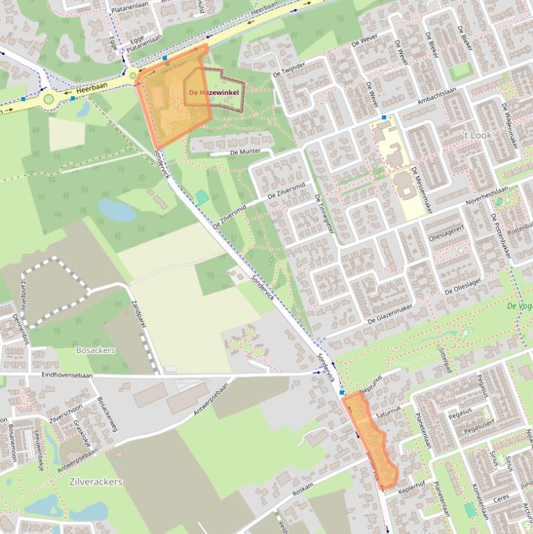 Kaart van postcodegebied 5505NG.