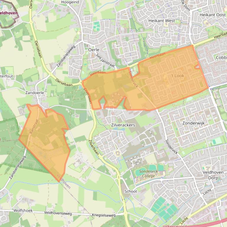 Kaart van postcodegebied 5506.