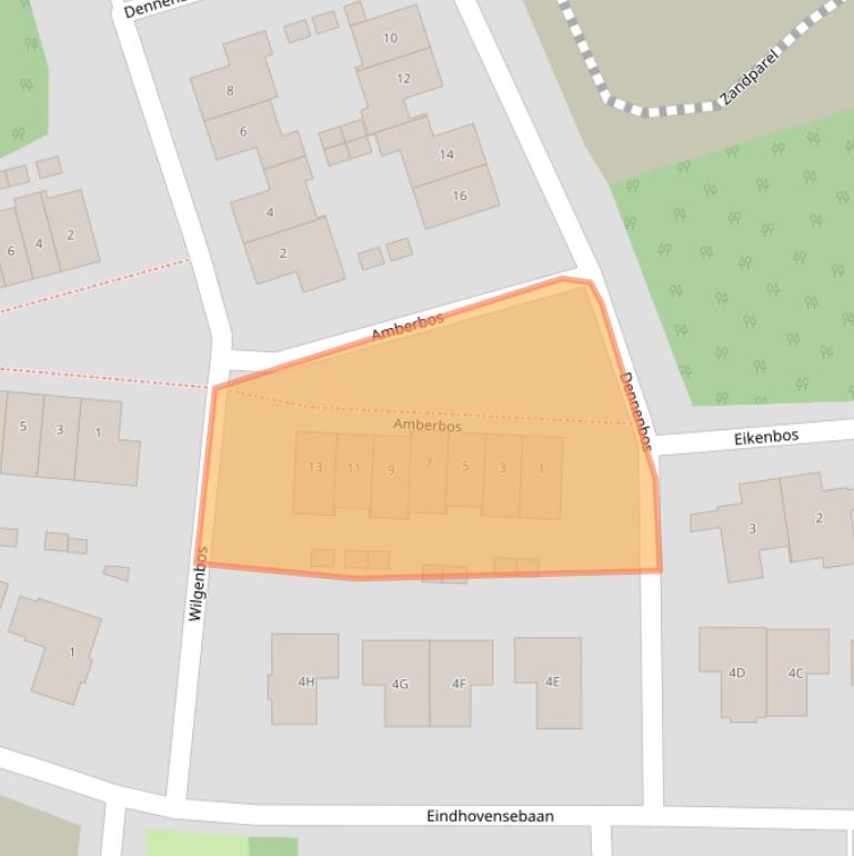 Kaart van postcodegebied 5506DD.