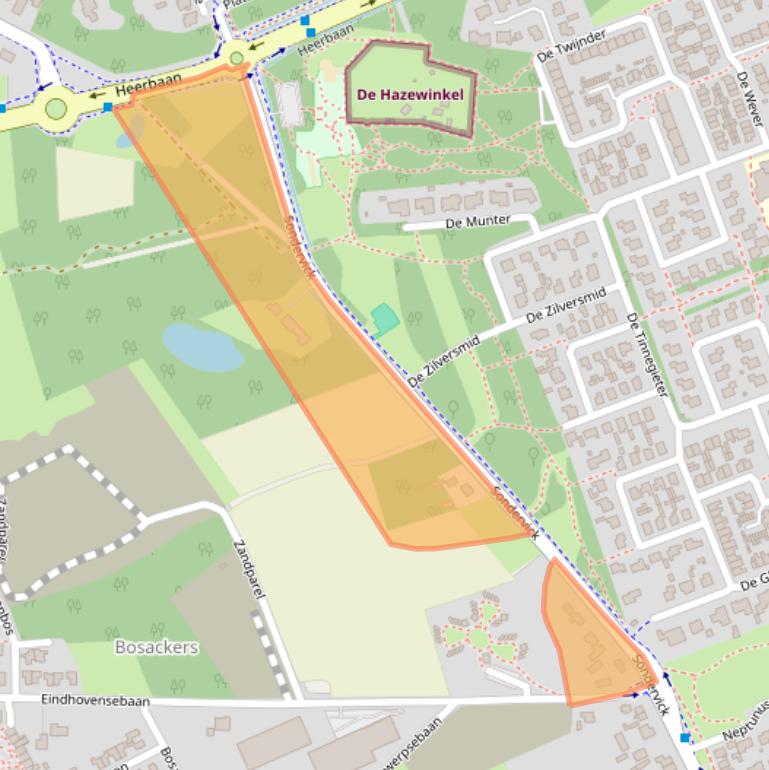 Kaart van postcodegebied 5506RA.