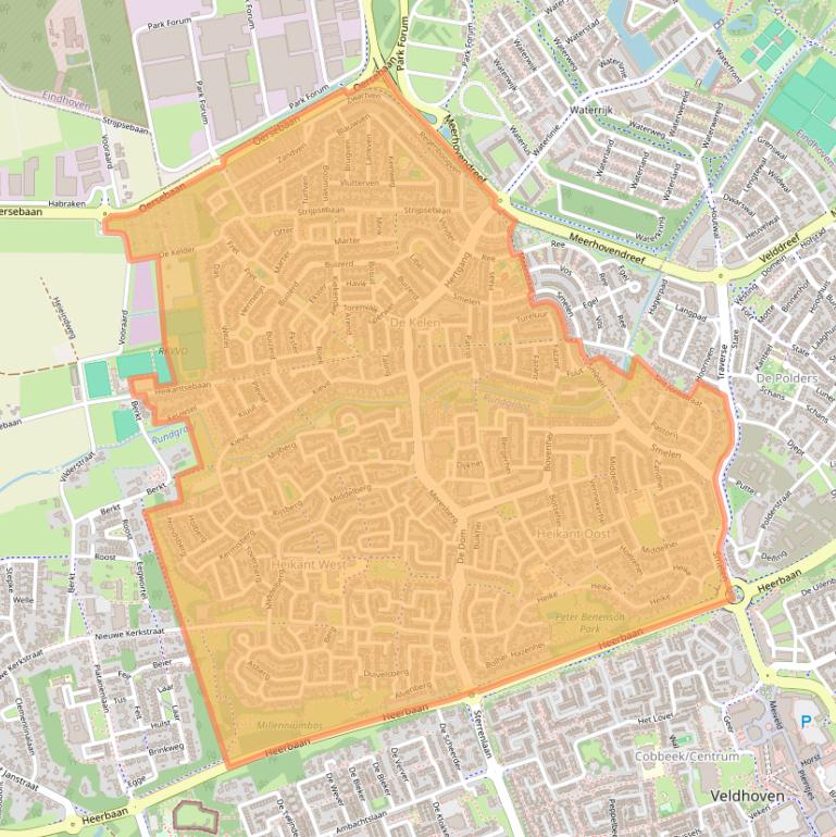 Kaart van postcodegebied 5508.