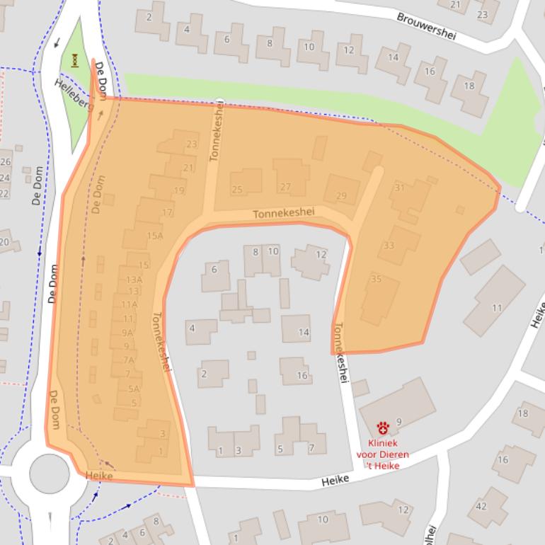 Kaart van postcodegebied 5508CA.