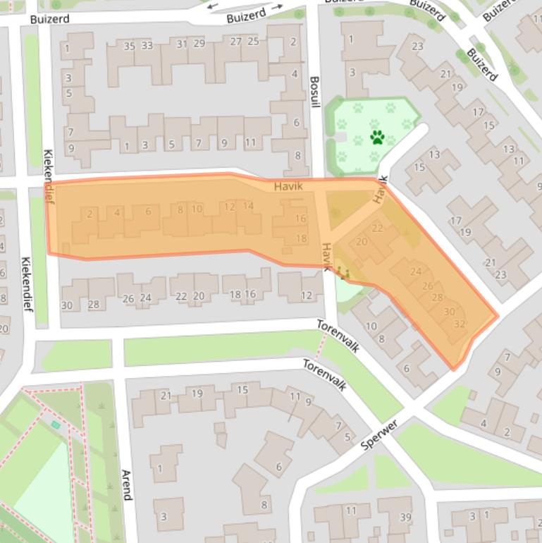 Kaart van postcodegebied 5508KV.
