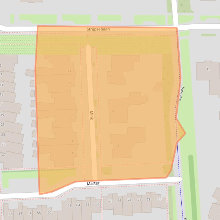 Kaart van postcodegebied 5508MB.