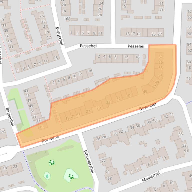 Kaart van postcodegebied 5508TB.