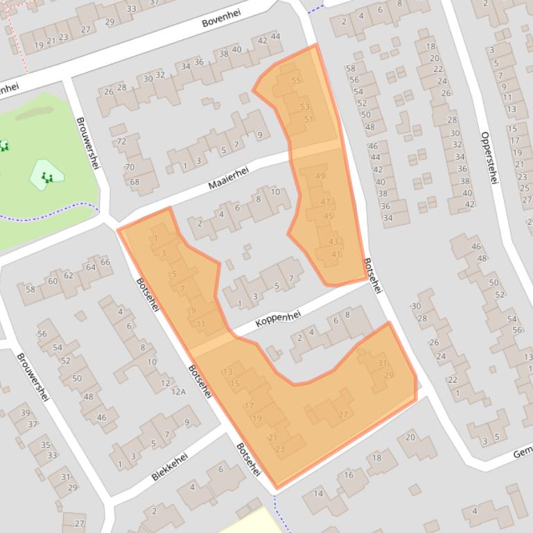 Kaart van postcodegebied 5508TE.