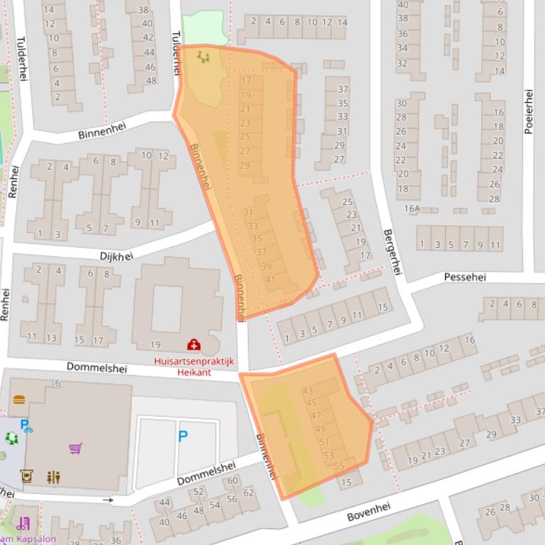 Kaart van postcodegebied 5508TG.