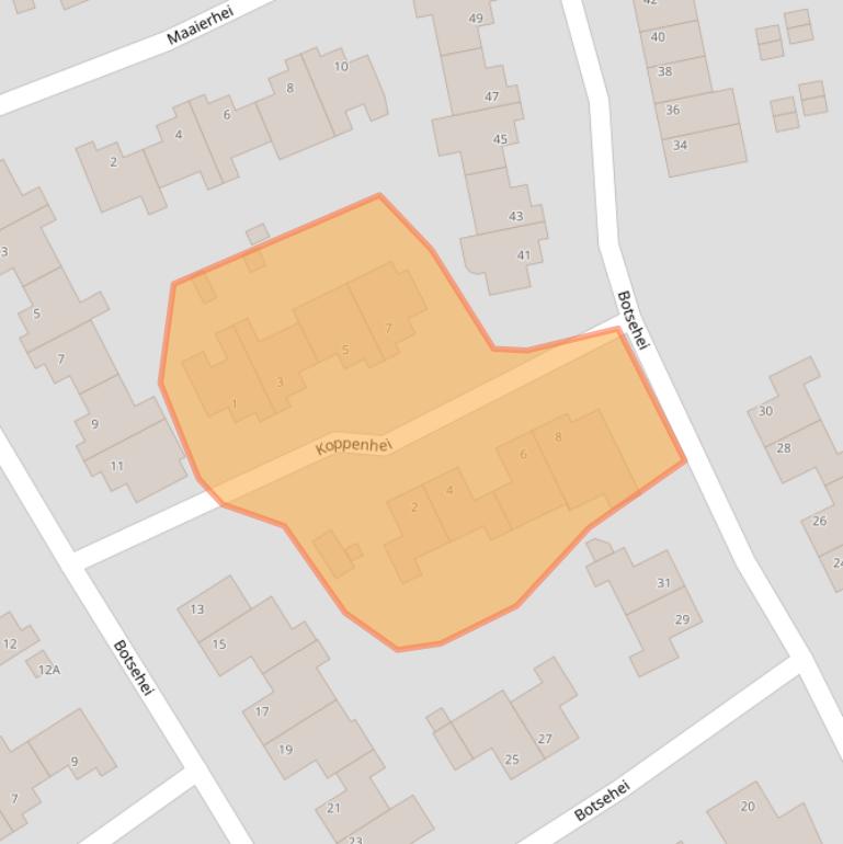 Kaart van postcodegebied 5508TL.