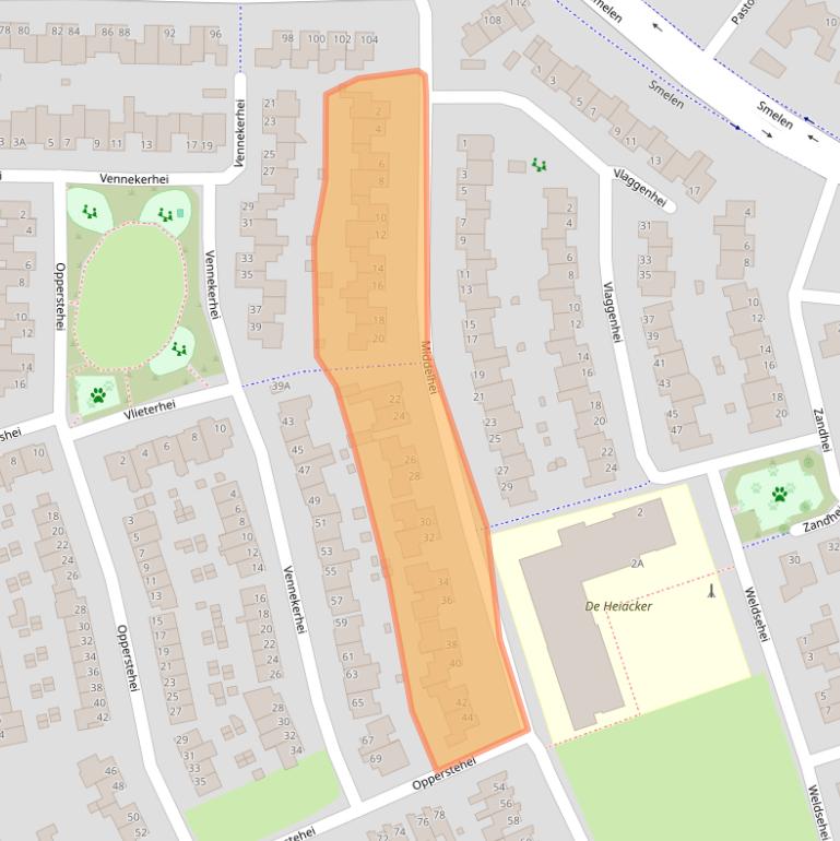 Kaart van postcodegebied 5508TT.