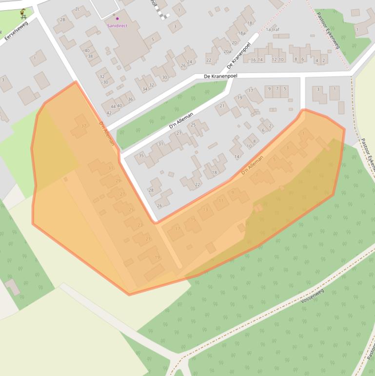 Kaart van postcodegebied 5511MA.