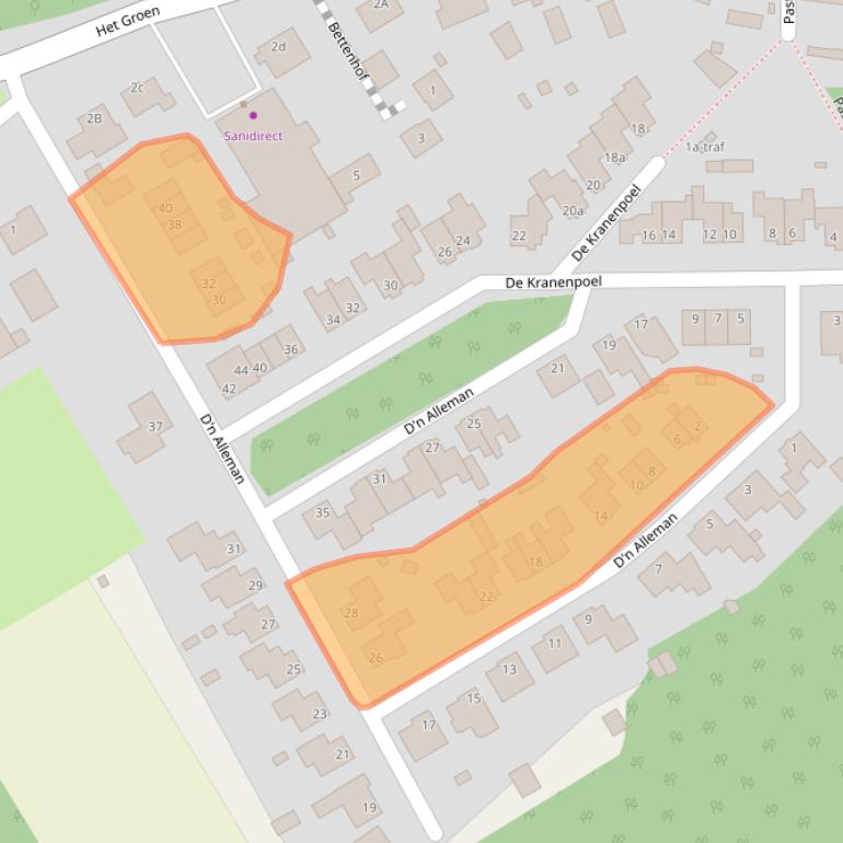 Kaart van postcodegebied 5511MB.