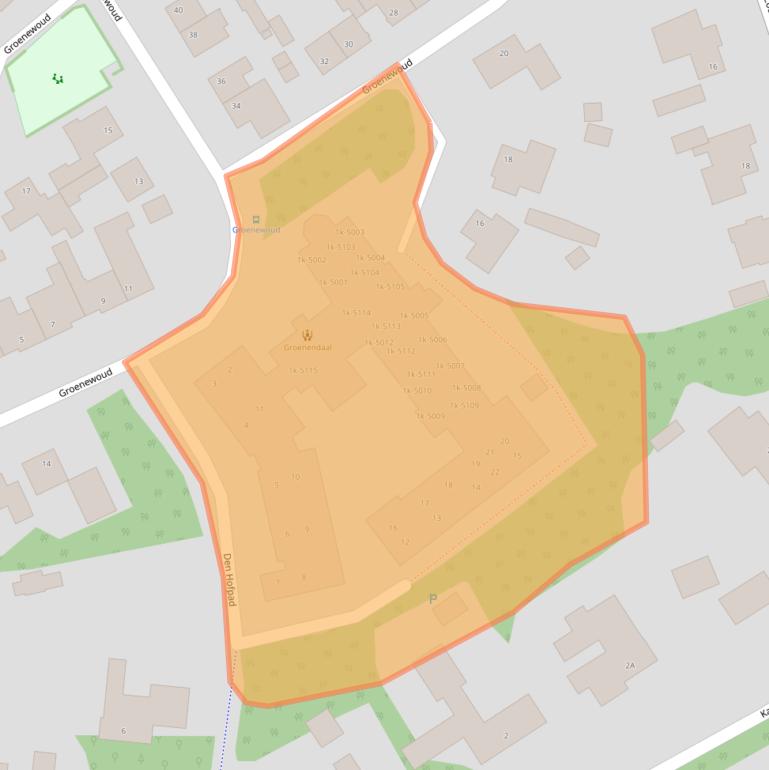 Kaart van postcodegebied 5512AC.