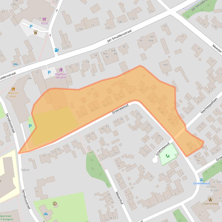 Kaart van postcodegebied 5512AM.