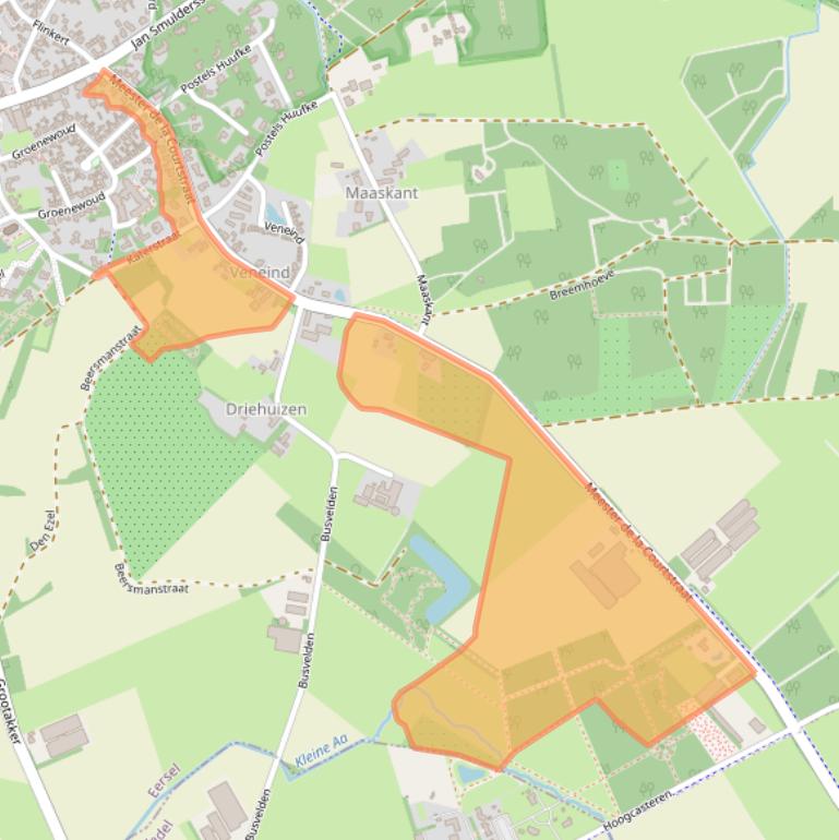 Kaart van postcodegebied 5512AS.