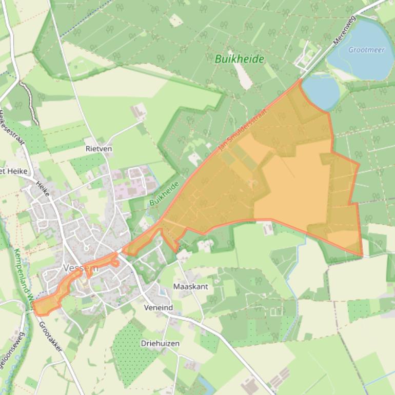 Kaart van postcodegebied 5512AZ.