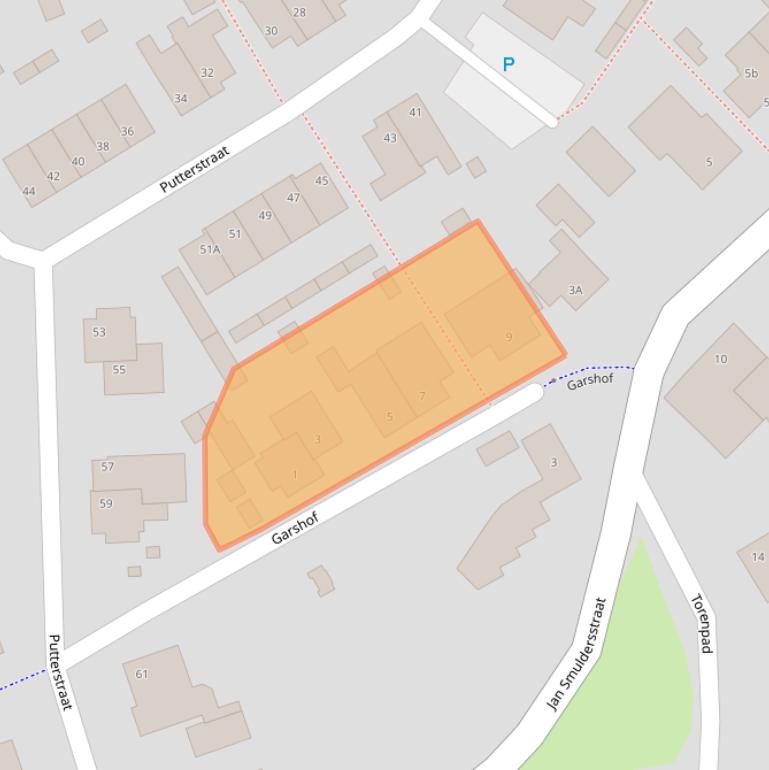 Kaart van postcodegebied 5512BS.