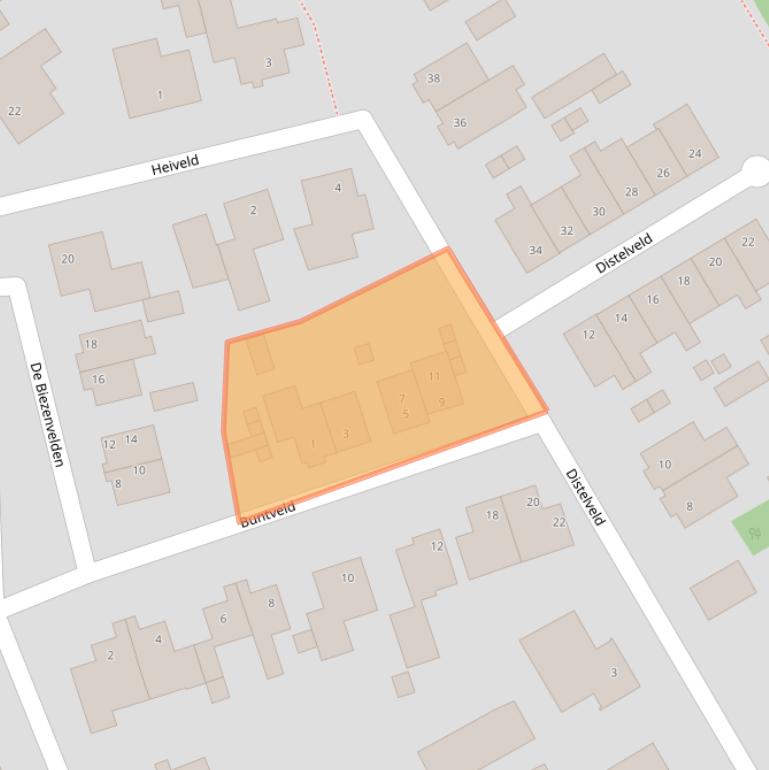 Kaart van postcodegebied 5513BT.