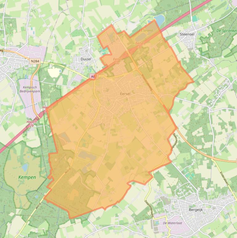 Kaart van postcodegebied 5521.