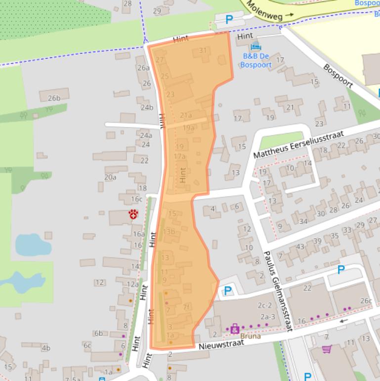 Kaart van postcodegebied 5521AE.