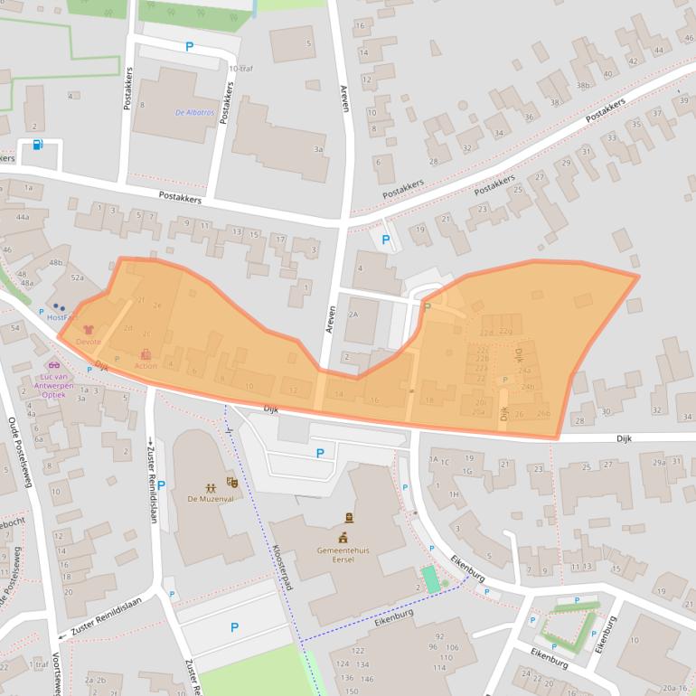 Kaart van postcodegebied 5521AX.