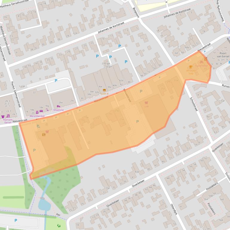 Kaart van postcodegebied 5521CA.