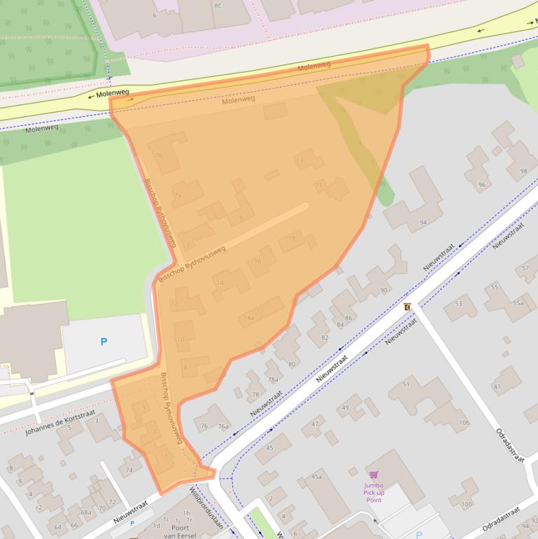 Kaart van postcodegebied 5521CN.