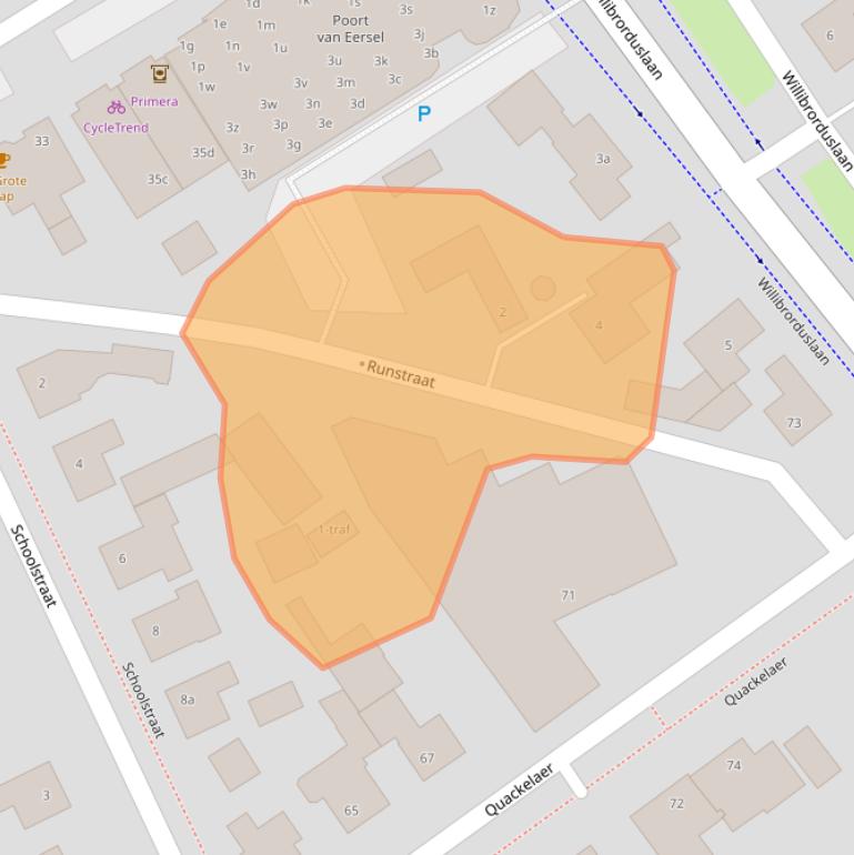 Kaart van postcodegebied 5521CW.