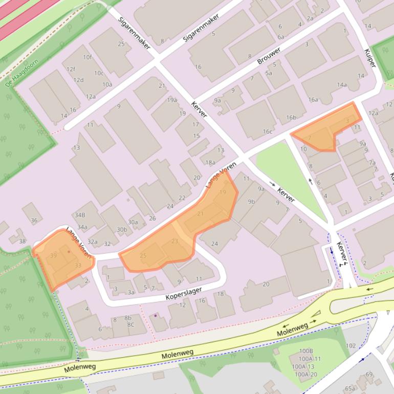 Kaart van postcodegebied 5521DC.