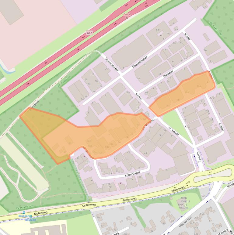Kaart van postcodegebied 5521DD.