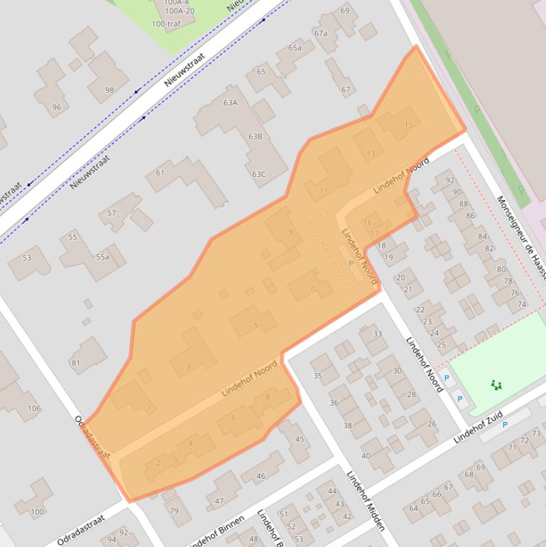 Kaart van postcodegebied 5521EA.