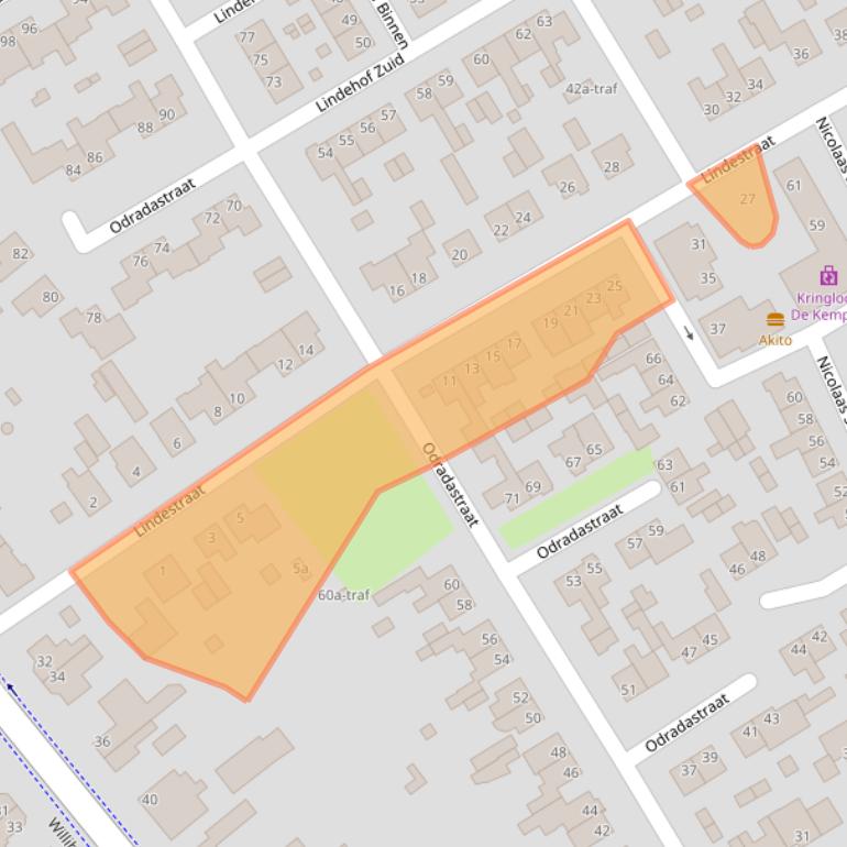 Kaart van postcodegebied 5521EG.