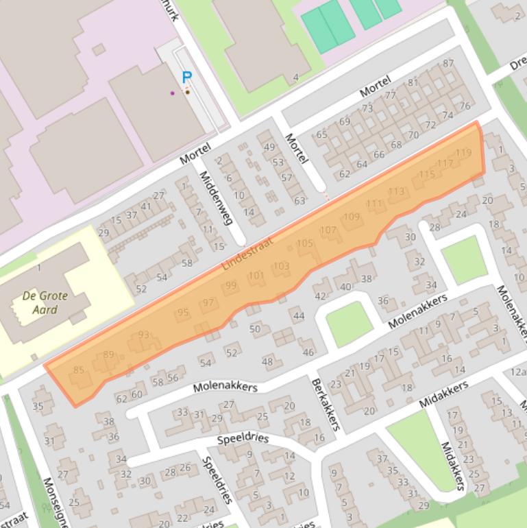 Kaart van postcodegebied 5521EJ.