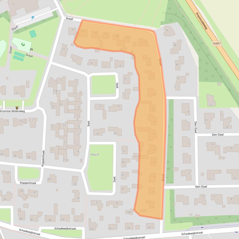 Kaart van postcodegebied 5521GP.