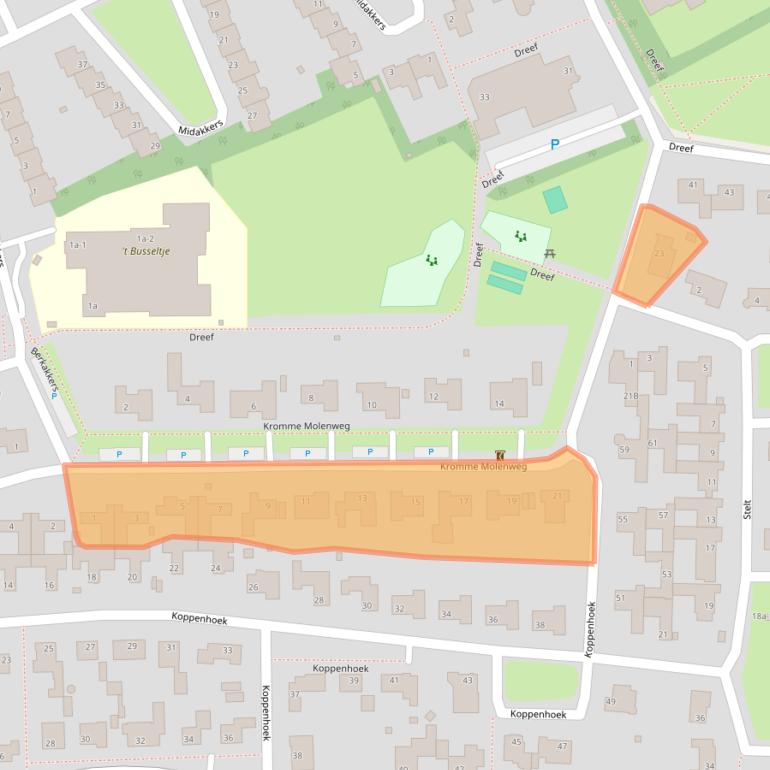 Kaart van postcodegebied 5521GT.