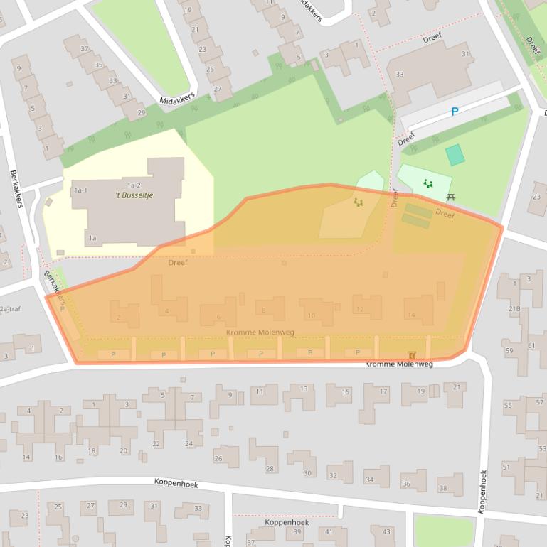 Kaart van postcodegebied 5521GV.