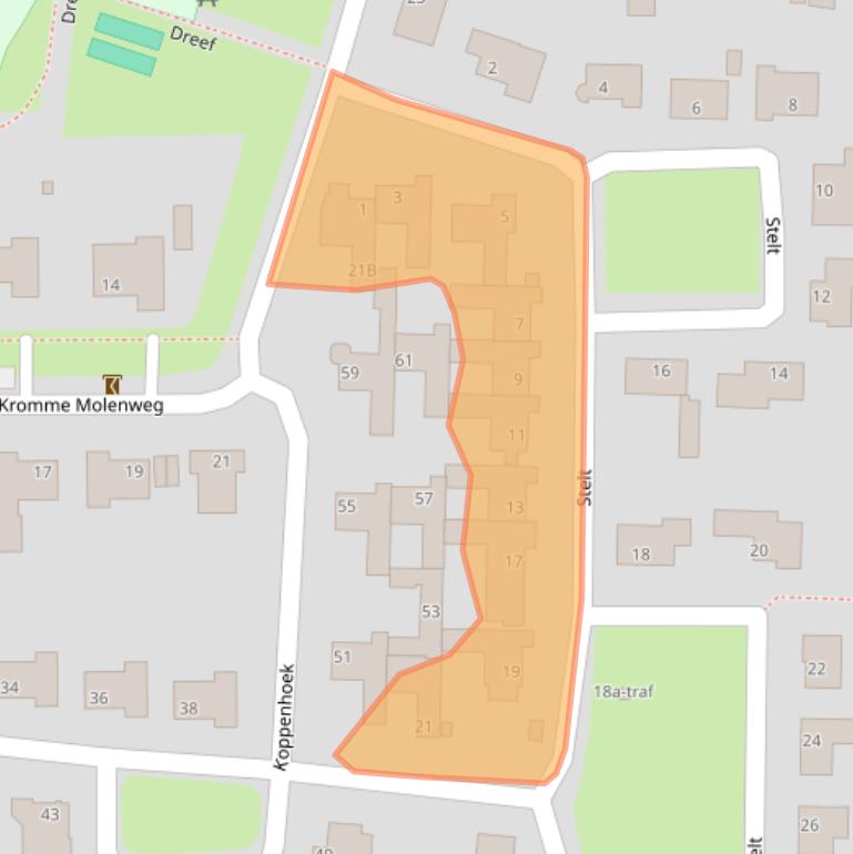 Kaart van postcodegebied 5521HA.