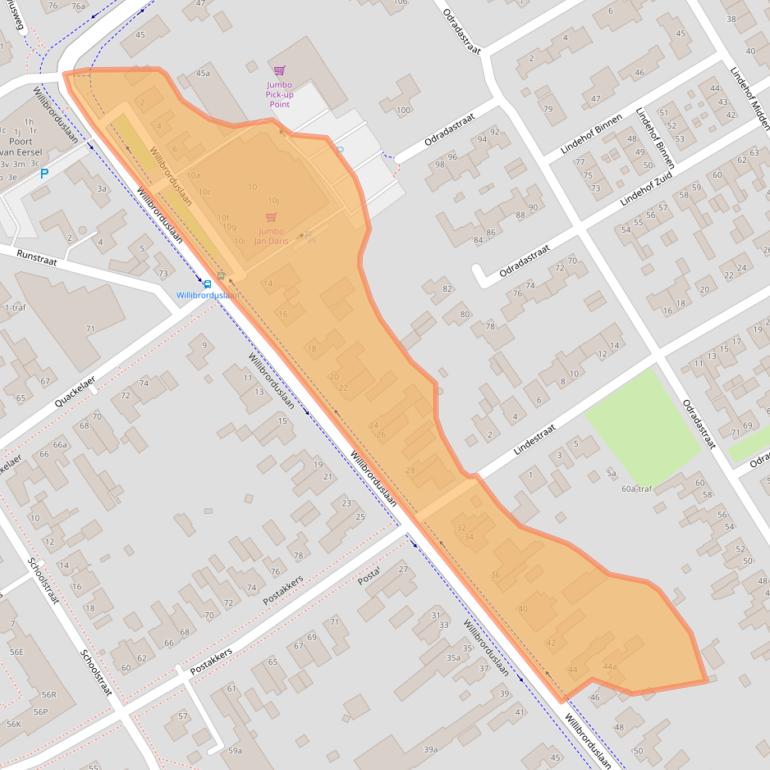 Kaart van postcodegebied 5521KC.