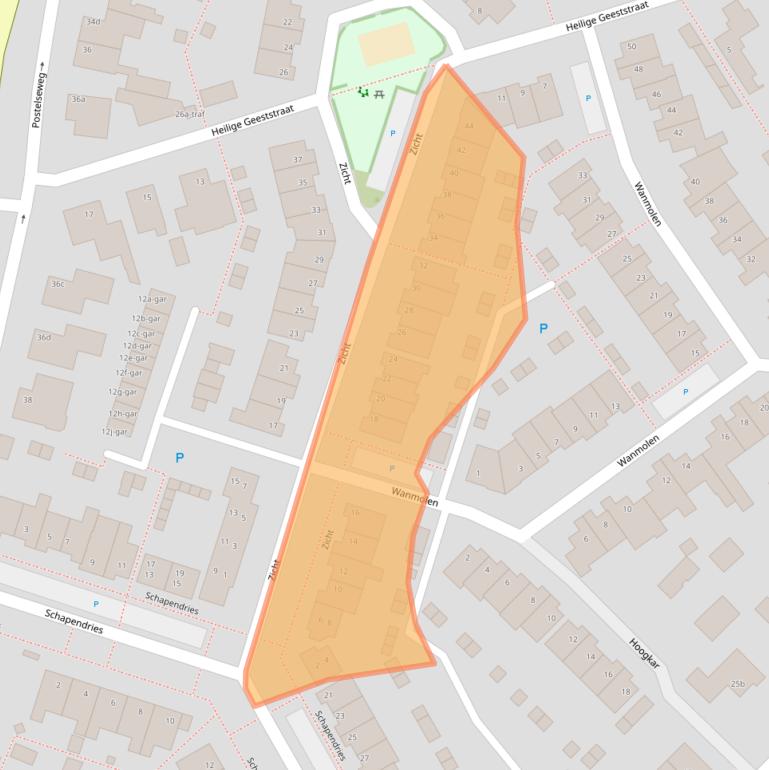 Kaart van postcodegebied 5521LE.