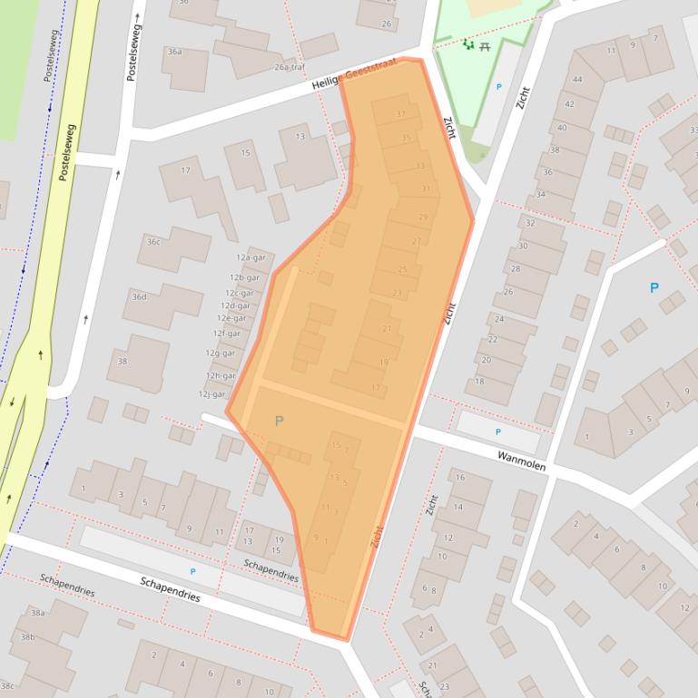 Kaart van postcodegebied 5521LG.
