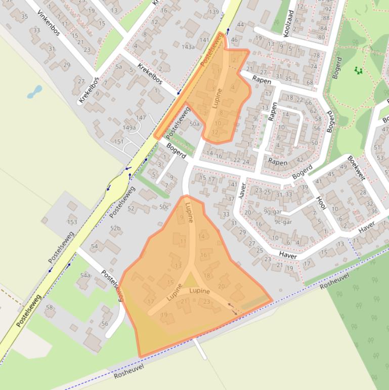 Kaart van postcodegebied 5521MD.