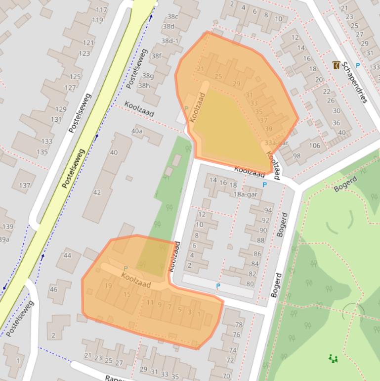 Kaart van postcodegebied 5521ME.