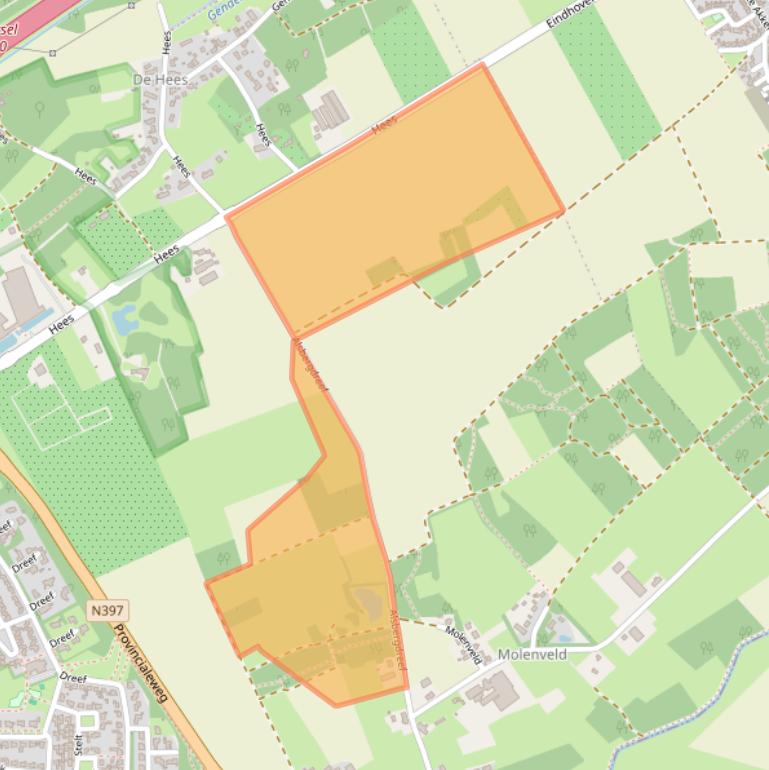 Kaart van postcodegebied 5521NZ.