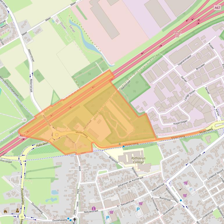Kaart van postcodegebied 5521RK.