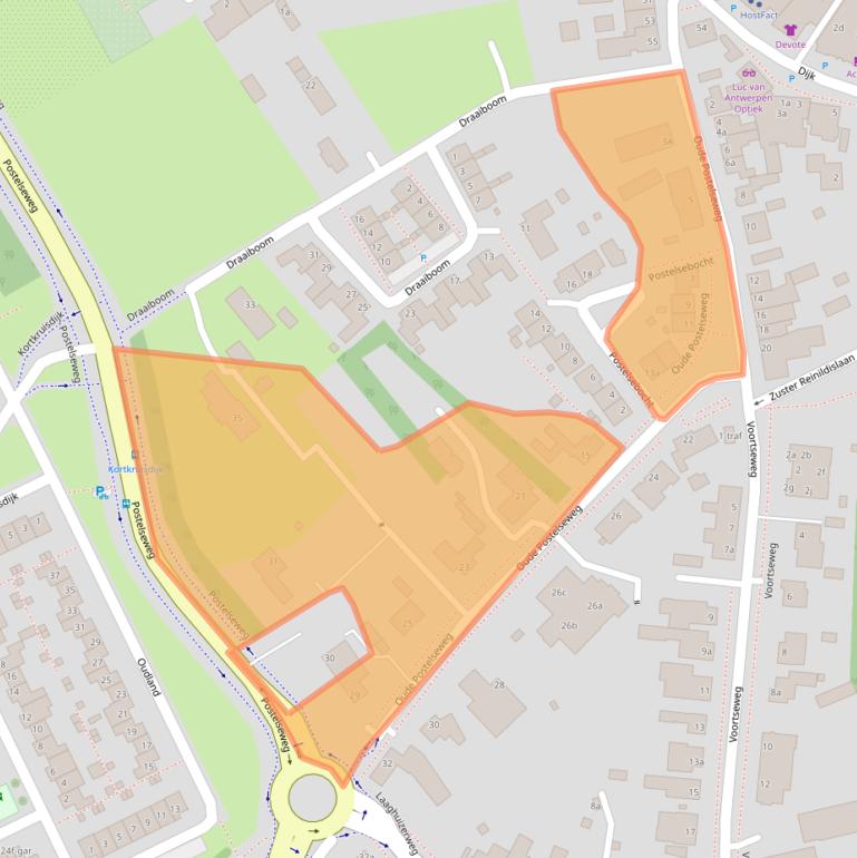 Kaart van postcodegebied 5521RS.