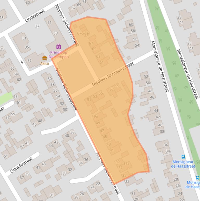 Kaart van postcodegebied 5521TK.