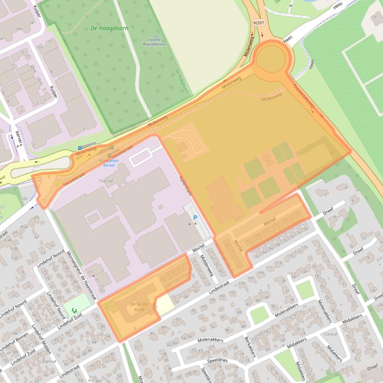 Kaart van postcodegebied 5521TP.