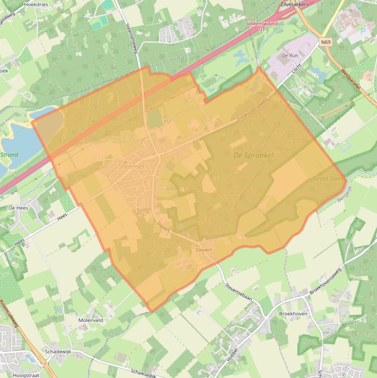 Kaart van postcodegebied 5524.