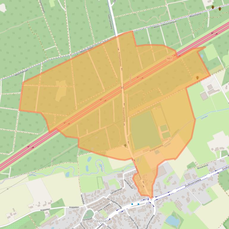 Kaart van postcodegebied 5524AA.
